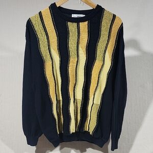 Men's Black and Gold Crewneck Sweater